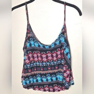 Vintage Y2K Deb Boho Festival Flowy Crop Cami Indie Sleaze, Large